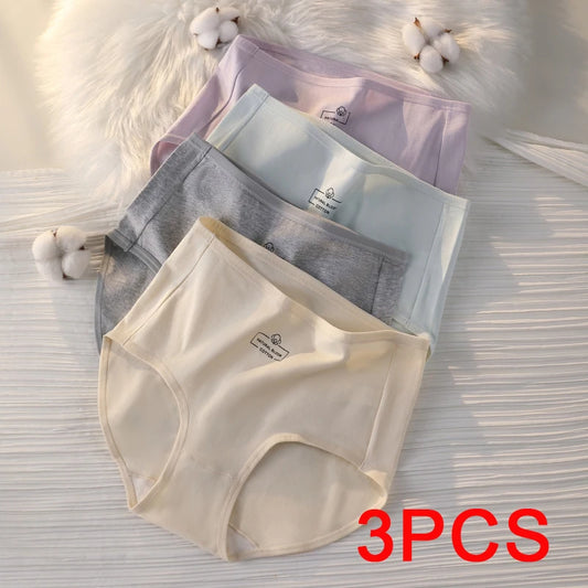NEW Arrivals 3PCS Set Triangular Panties High Waist Sexy Underwear Briefs Underwear Woman Cotton Lingerie Buttocks Lifter Tummy Control Women Female Seamless Briefs