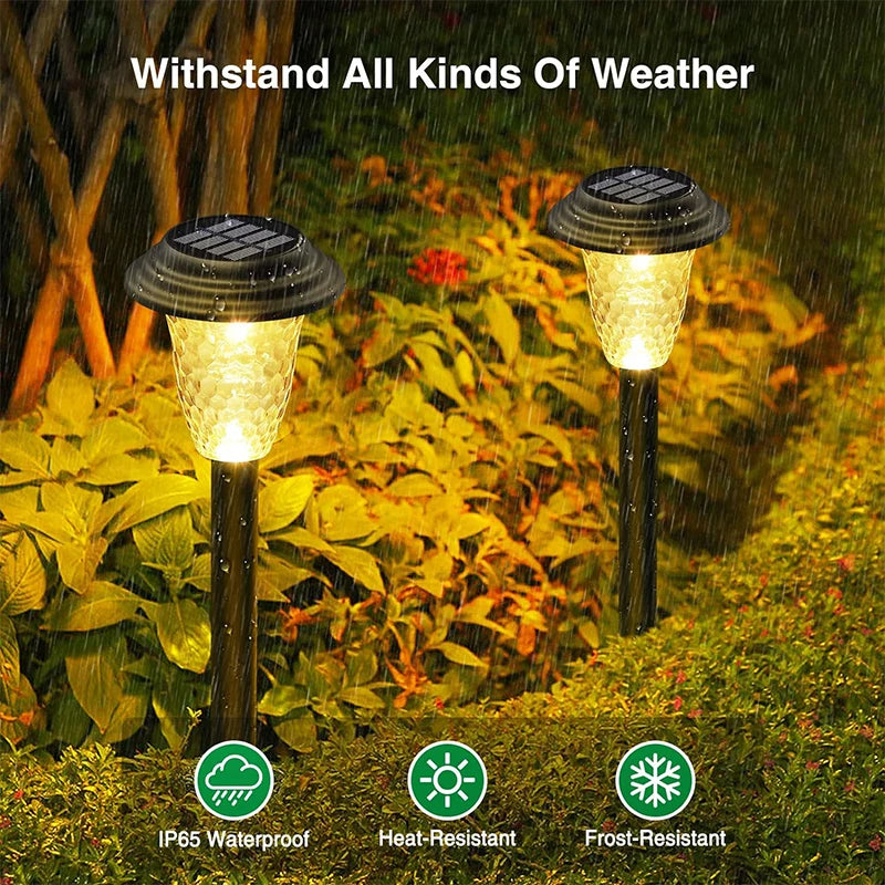 NEW Solar Pathway Lights Outdoor Waterproof Garden Decor Lawn Lamp For Yard Walkway Patio Balcony