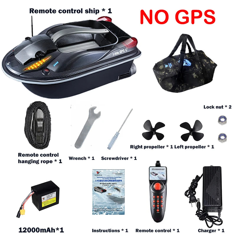 817 GPS BAIT BOAT Voice Announcements 500m 20000mAh Sonar Load 3KG Automatic Cruise Return Dual Motor Fish Finder Independent Control of Silo Ocean Lake River Professional Fishing Supplies