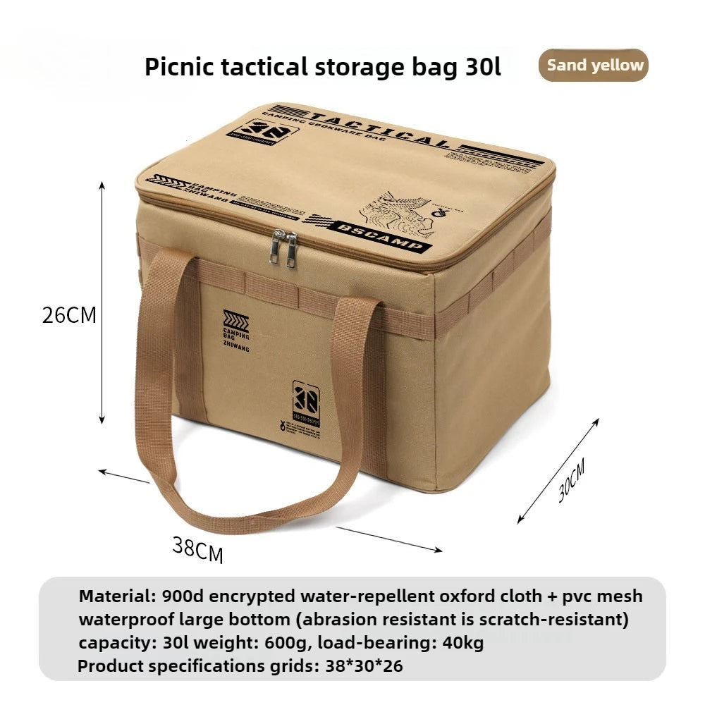 NEW Arrivals Outdoor Camping Food Drinks Delivery Folding Storage Box, Picnic BBQ Tableware, Kitchenware, Outdoor Travel Tactical Storage Lunch Bag, Large Capacity Case