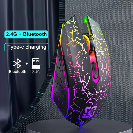 NEW Arrivals 2.4G Bluetooth Wireless Mouse Gaming Mouse Silent Mouse Rechargeable Mouse 800-1200-1600 DPI Mouse Mice for PC Laptop Mac Book Electronic Accessories