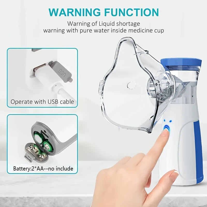 HOT SALE Medical Nebulizer USB Charging Handheld Adult Children Asthma Sleeping Apnea Breathing Support Inhaler Cough Compressor Sprayer Portable Compact Adjustable Nebulizer Home Nebulizer Medical Supplies