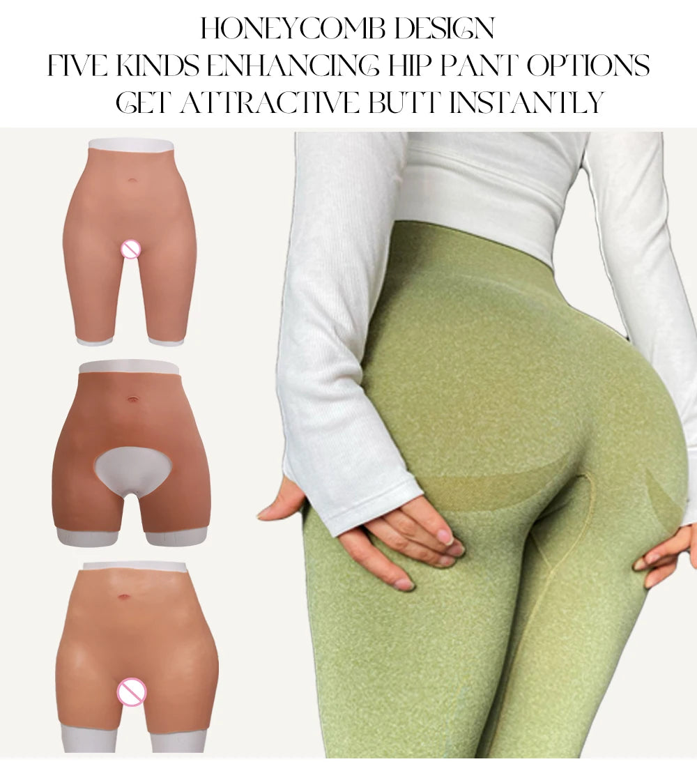 S - L Size 5 Point Pants Silicone Buttock Thick Hips Fake Buttocks Panties Enlarger Enhancement Butt Pants Silicone Buttock Cosplay Drag Queen Women Men Underwear