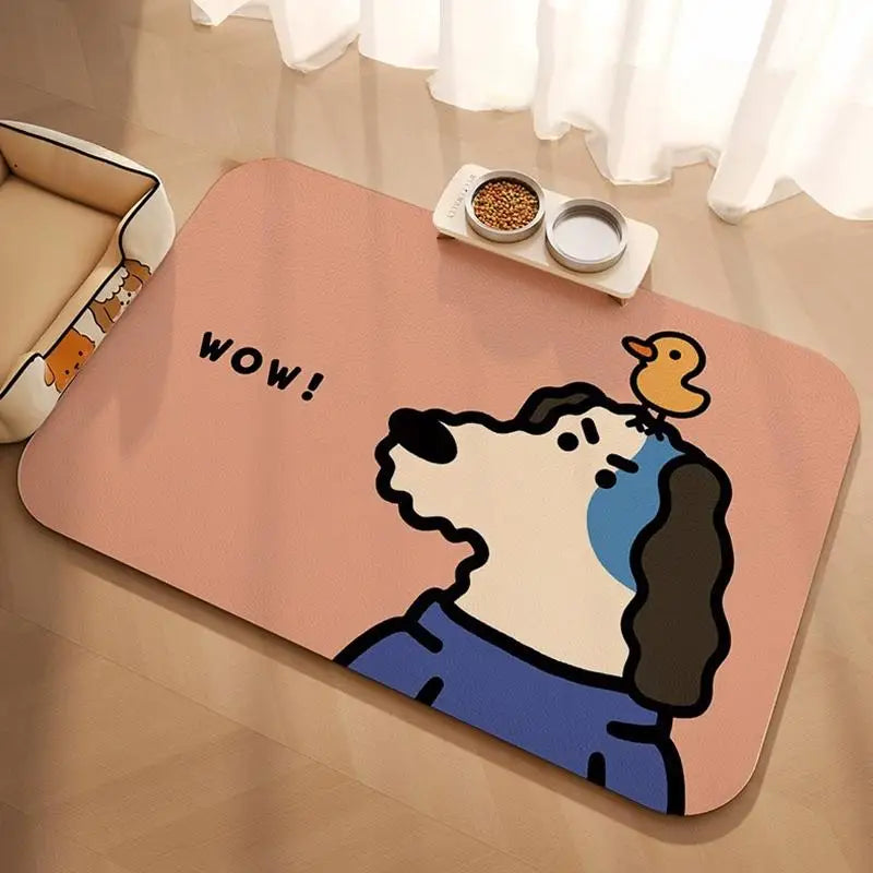 Pet Supplies Mat Domestic Cat Dog Feeding Mat Pet Placemat For Food Water Bowl With Waterproof Quick-Drying Floor Mat Pet Supplies