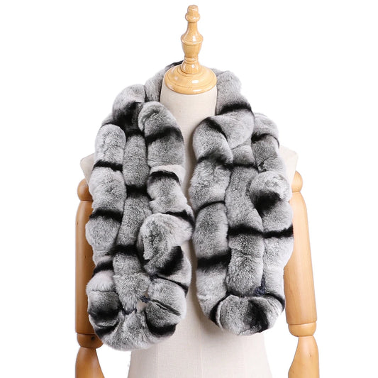 Low-Price Sales are Limited Genuine Women's Girls Winter Warm Soft Real Rex Rabbit Fur Hand Sew Scarf Scarves Wraps Neck Warmer Shawl Scarfs Female Ladies Winter Fashion Clothing Accessories Products
