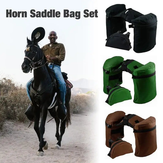 Large Capacity Horn Saddle Bag Set Durable Pommel Saddle Bag Combo For Cross Country Riding Saddle Bag Luggage Bags