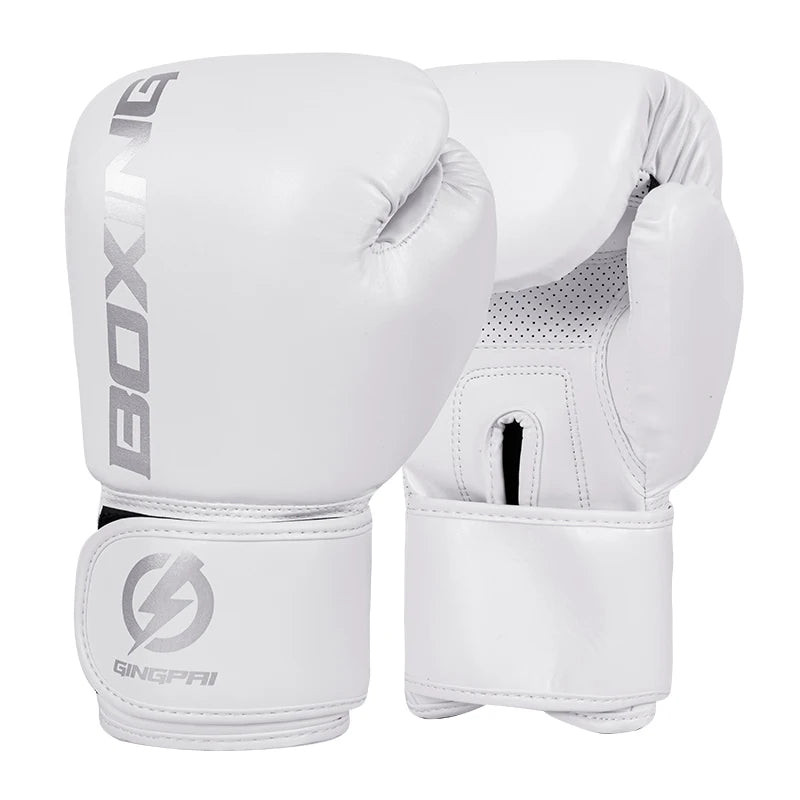 Kids/Adults Professional 4/6/8/10/12oz Boxing Gloves PU Leather Muay Thai MMA Profession Kickboxing Sandbag Women and Men Training Practice Exercise Gloves Equipment Sports Accessories