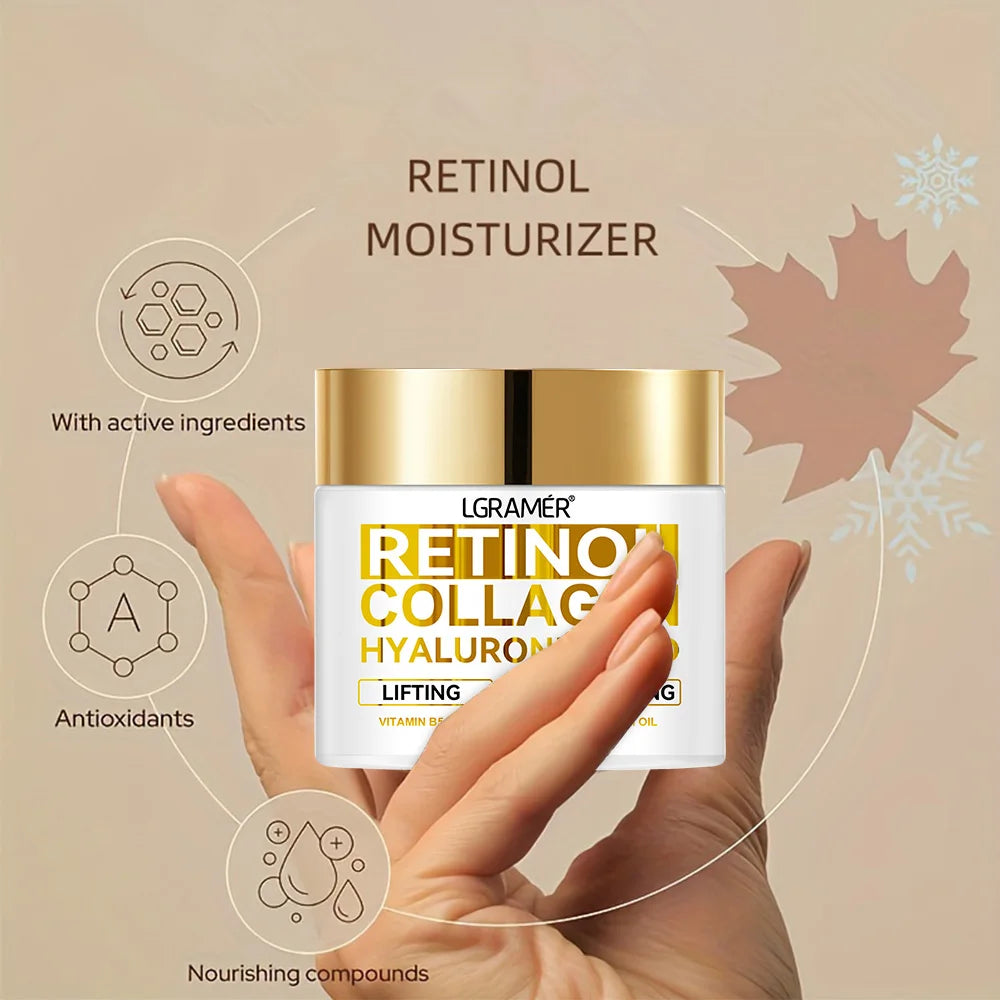 Retinol Face Cream Moisturizing Wrinkle Remover Collagen Hyaluronic Acid Creams Skin Care Cosmetic for Women & Men