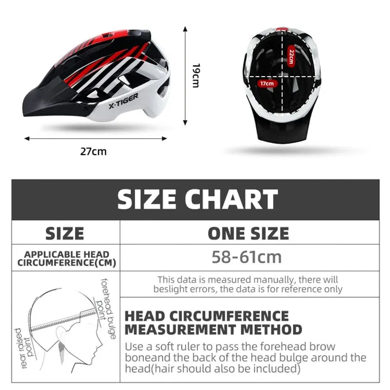 X-TIGER Bicycle Helmet Integrally-molded Bike Magnetic Buckle Helmet Ultralight Outdoor Cycling Helmet Men Women MTB Bike Helmet