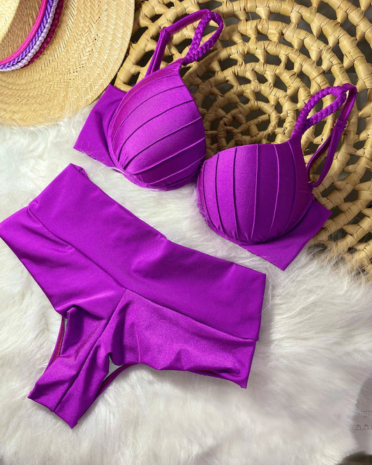 NEW Arrivals 15 Colors  Push Up Bikinis Women Swimsuits  Solid Padded Women Leopard Swimwear Vintage Female Swimsuit High Waist Bathing Suit Girls Ladies Luxury Beach Wear