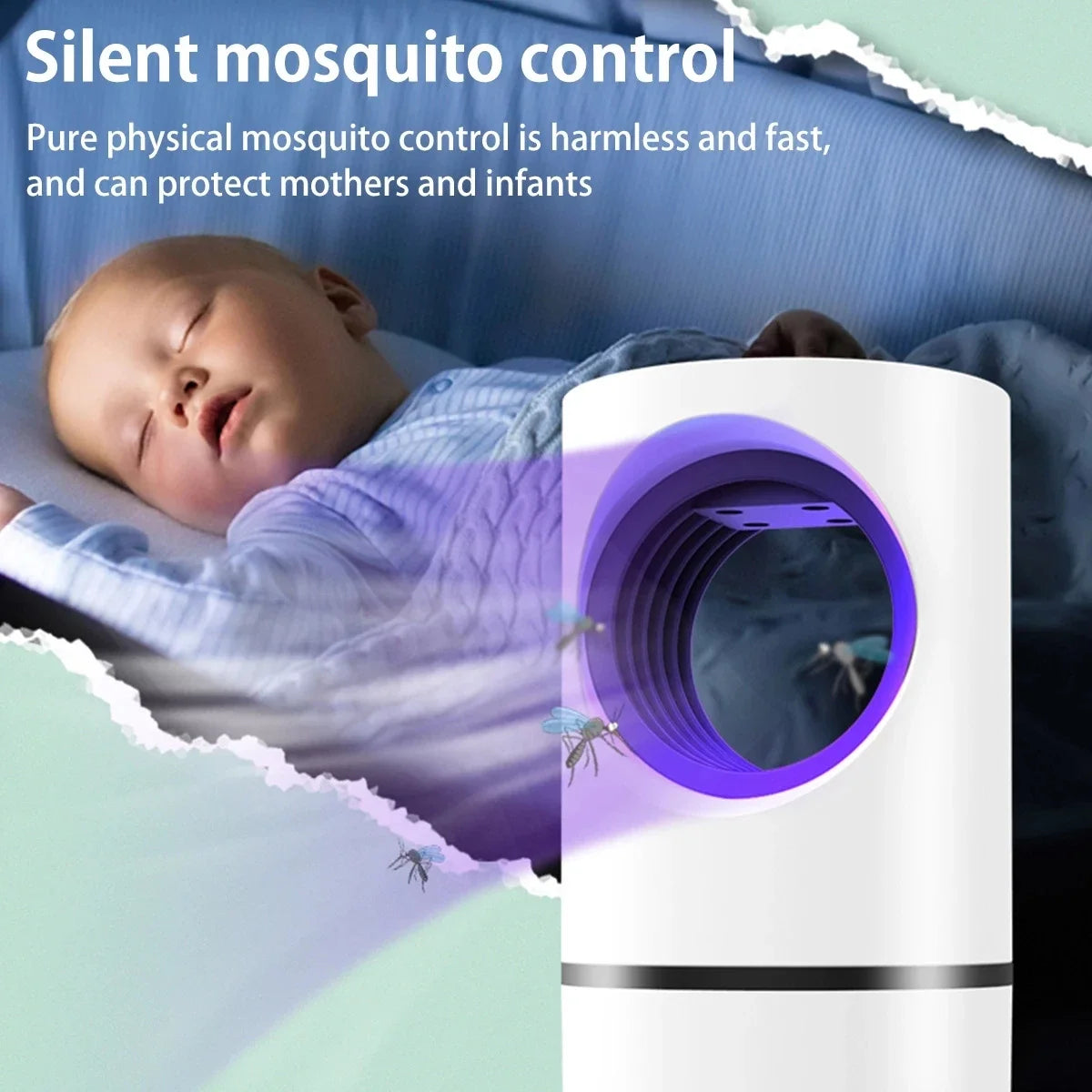 New Indoor Electric Mosquito Trap Mosquito Killer Lamp with USB Power Supply and Adapter Suction Fan Outdoor Insect Fly Trap