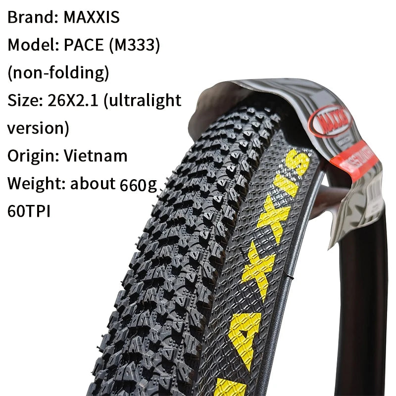 Maxxis M333 PACE Mtb Bicycle Tire 26 * 1.95 26 * 2.1 27.5 X1.95 27.5x2.1 29 x 2.1 29er Mountain Bike Tire Steel Wire Bicycle 1PC