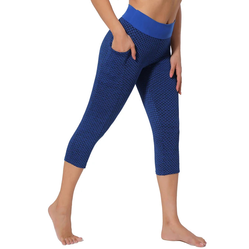 Women's Yoga Pants, Sports Tight Pants, Sportswear, Elastic Fitness Gym, Weightlifting Sports Tight Capris, High Waisted
