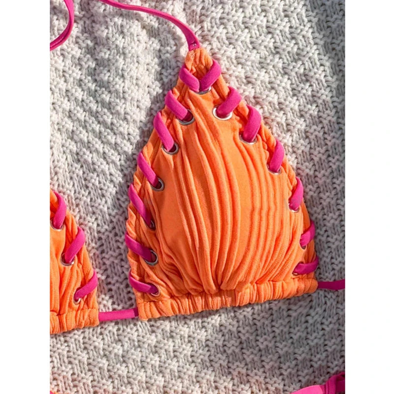 NEW 4 Colors UK Size Sexy Brazilian Bikinis Women's Swimwear Female Swimsuit For Swimming Wear Bathing Suits Brazilian Bikini Set Beachwear Water Pool Ladies Sexy Swimwear
