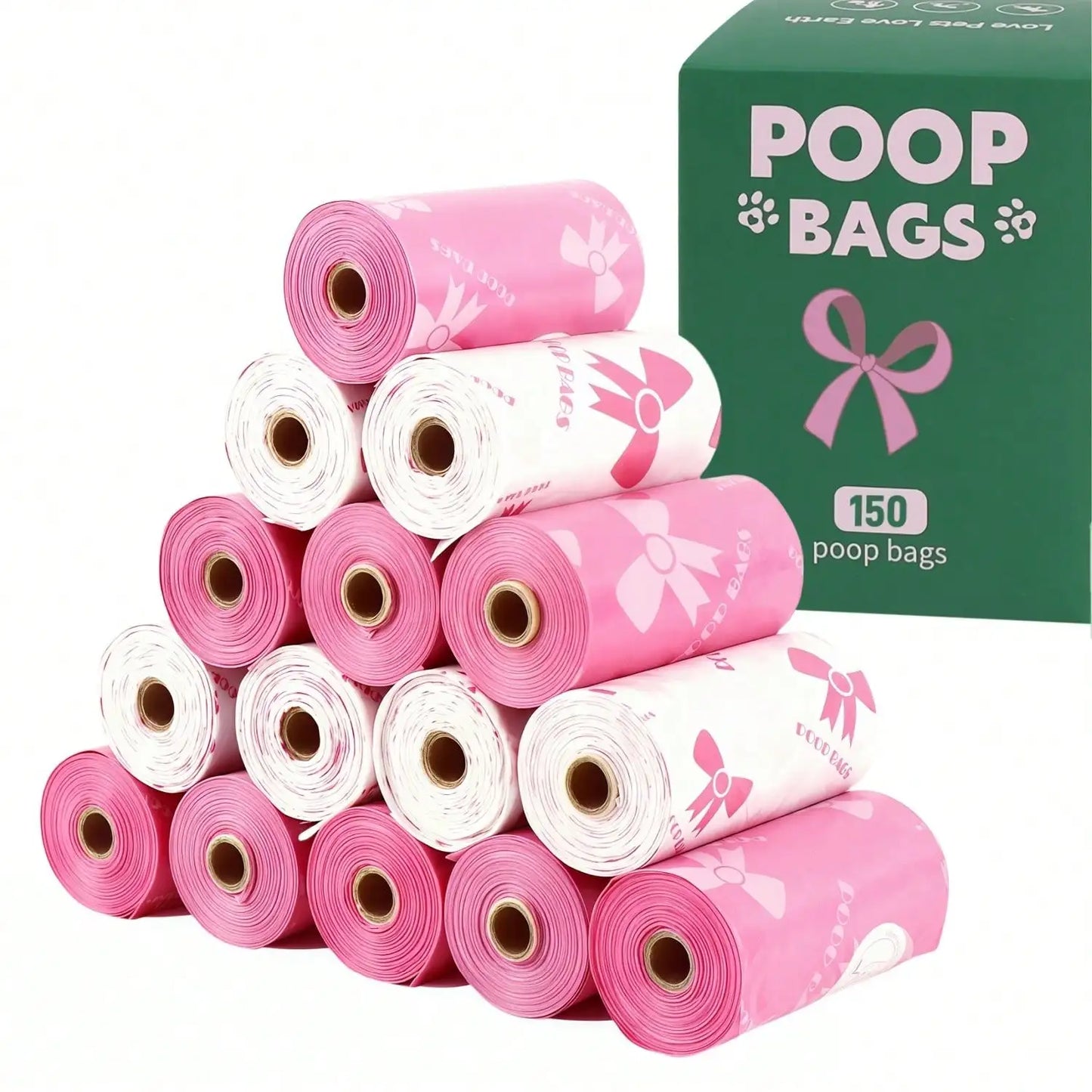 NEW Design 6/10 Rolls Set 180 Count Super Thick Dog Poop Bags, Leak-Proof Polyethylene Suitable For Cats & Dogs, Outdoor Pet Cleaning Supplies