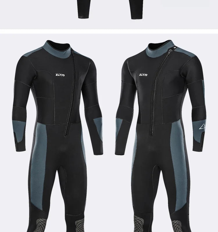 S-3XL Plus Size 5MM Neoprene Men's Long Professional Wetsuit  Neoprene Material Warm Fleece Lining Outdoor Swimming Kayaking Surfing Drifting Diving Scuba Snorkeling Underwater Fishing Wetsuit