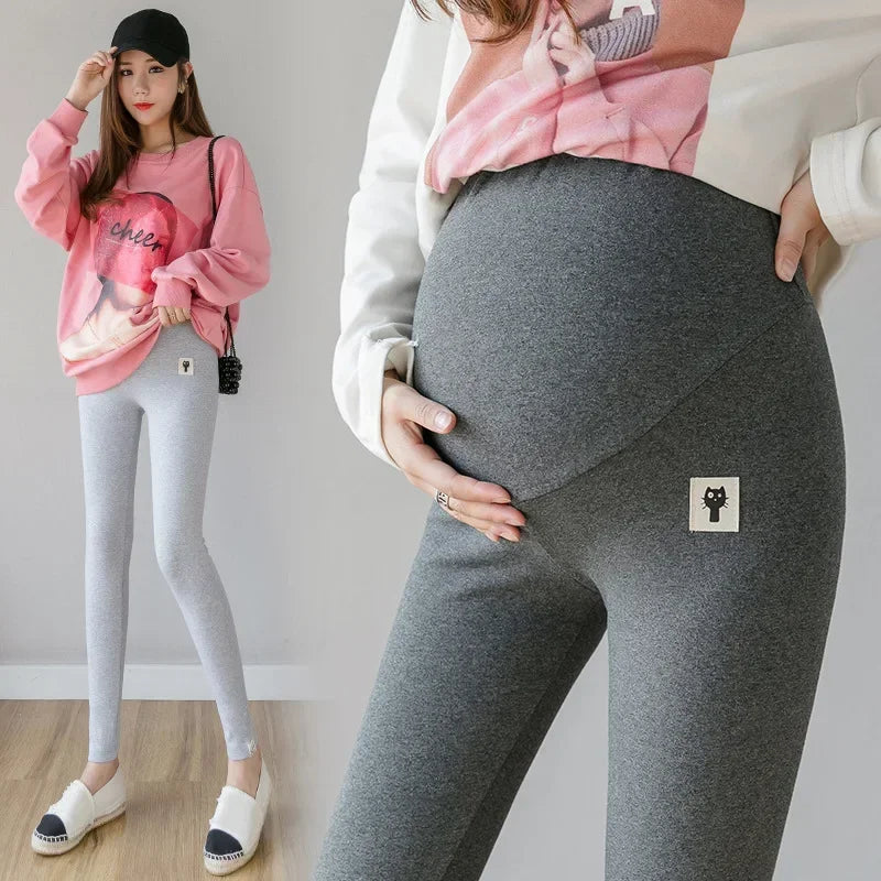 M-3XL Plus Size Pregnant Women Adjustable Bottoming Pants Maternity High Waist Tights Pants Women Comfortable Breathable Elastic Outdoor Hiking Fitness Leggings