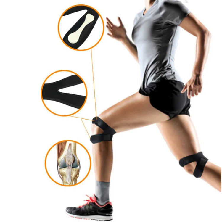 Tcare 1 PCS Sports Kneepad Double Patellar Knee Patella Tendon Support Strap Brace Pad Protector Open Knee Wrap Band Fitness Men