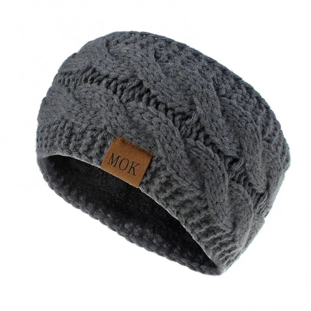 NEW Arrivals 12 Colors Winter Thicken Knitting Woolen Yarn Wide Headband For Women Plush Lined Headwrap Turban Hairbands Keep Warm Female Ear Warmers