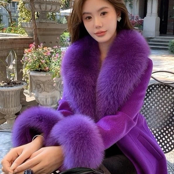 NEW Arrivals 6 Colors Set Women Winter 100% Natural Fox Fur Scarf Jacket Fur Collar Authentic Neck Scarves And Cuff Set Luxury Fox Fur Warm Neck Warmers Ladies Luxury Fashion Apparel Accessories