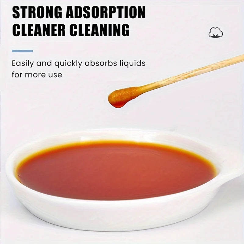1000 PCS Set Wooden Bamboo Cotton Swabs - Bamboo Sticks Cotton Swabs For Ears, Makeup Cleaning  - Double Round Thick Cotton Buds Cleaning Hygiene Tools Combo Beauty Health Supplies