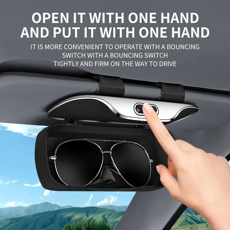 4 Colors Automatic Glasses Case For Audi Logo Q3 Q5 Q7 Q8 A3 A4 A5 A6 A7 A8 Key Case Accessories Car Visor Sunglasses Car Glasses Case  Holder Clip Box