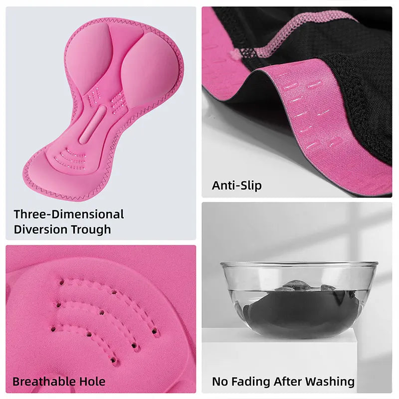 NEW Arrivals Sexy Summer Anti-Sweat  Cycling Underwear Shorts Woman Comfort Breathable Underpants 3 Layer Pads Shockproof Bicycle Briefs MTB Road Bike Shorts Sports Apparel Accessories Clothing Suppplies