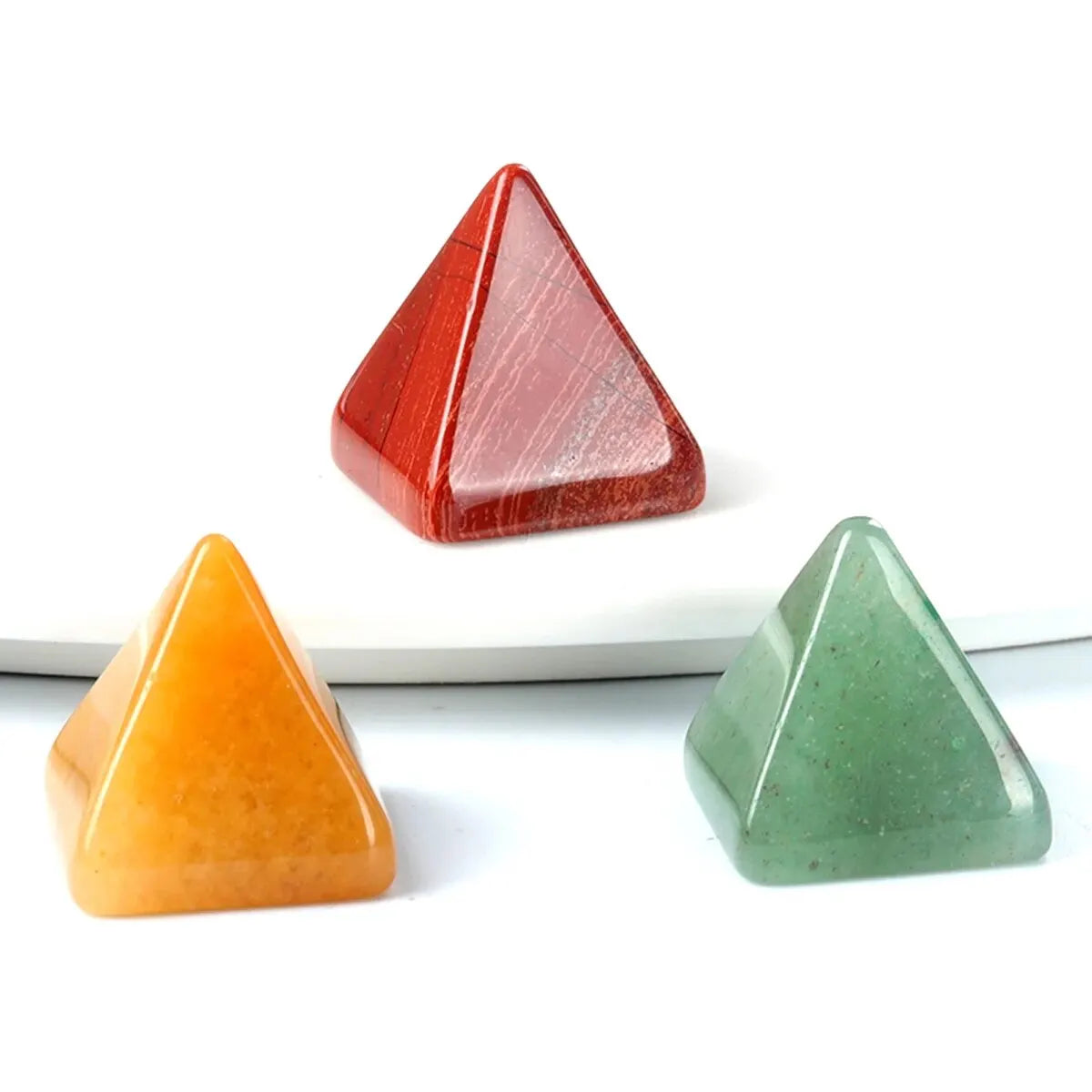 18x20mm Pyramid Natural Stone Amethyst Tiger Eye Clear Quartz Beads Pyramid Energy Home Decor Small Ornament Jewelry Accessories