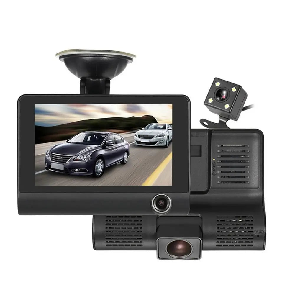 New 1080P 3-Lens Dash Cam Full HD 170° Wide Angle Car DVR Recorder G-Sensor Rear Camera for Car