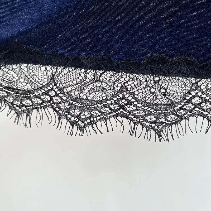 NEW Arrivals Sexy Gold Velvet Nightgown Winter Party Night Club Dresses Lace Long Nightdress Sleepwear Slit High Cut Lingerie Ladies Luxury Home Wear Apparel Supplies