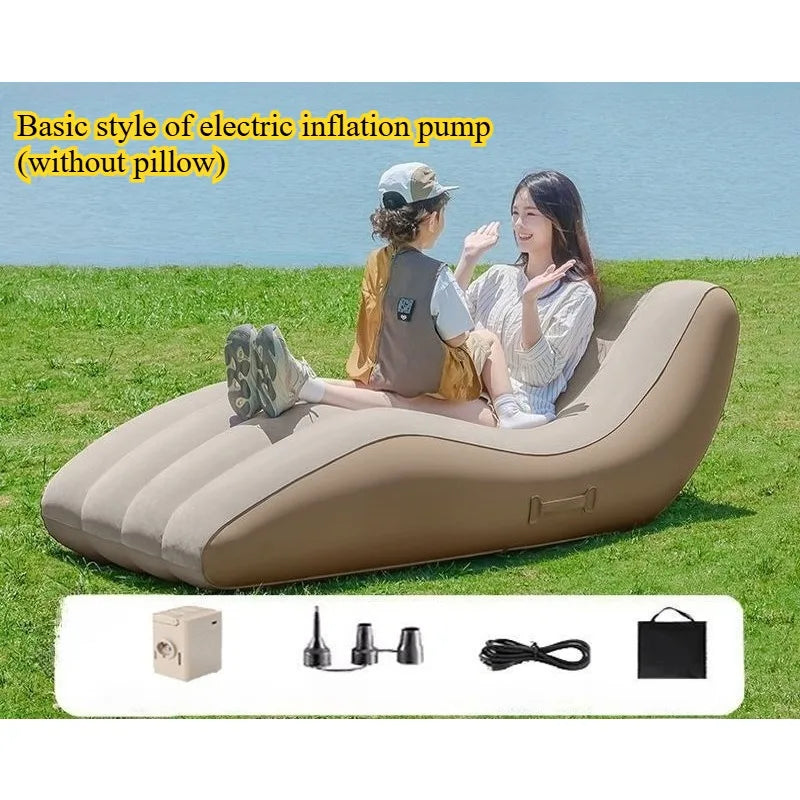 Fully Automatic Luxury Style Inflatable Sofa for Outdoor Beach Camping Garden Lazy Rest Complete Set of Portable Inflatable Outdoor Sofa