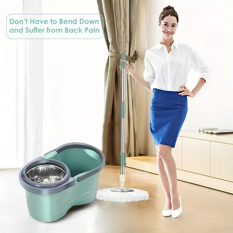 NEW HOT Automatic Spin Mop, Rotating Mop /3pcs Mop Replacement Head, Clean Microfiber Tow Bucket Lazy Magic Mop Bucket.