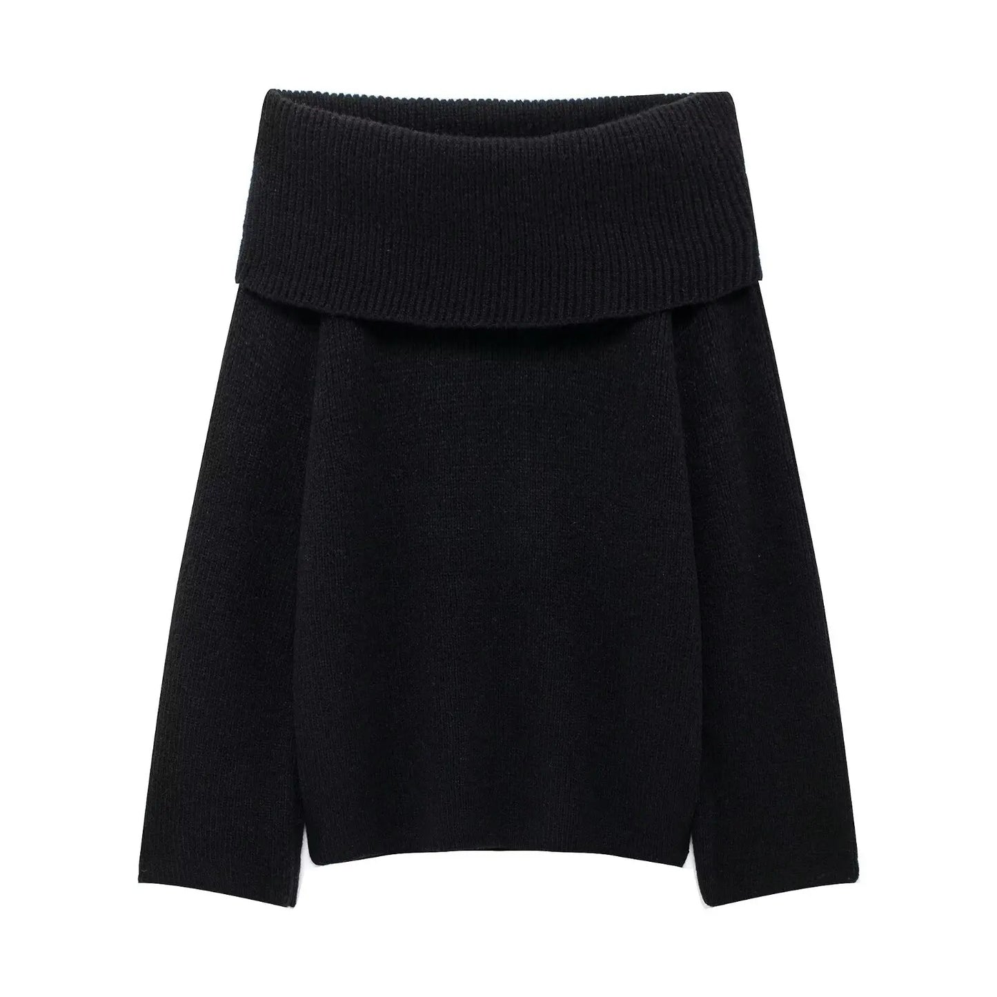 NEW Arrivals Retro Women's Elegant Slash Sweater Pullover Women's Chic Loose Knitted Casual Clothes Ladies Girls Casual Apparel Accessories Clothing Supplies