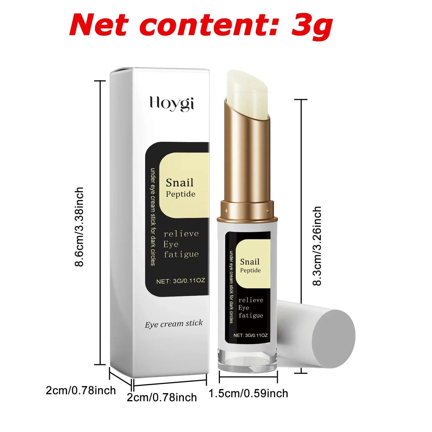 NEW Arrivals Snail Eye Cream Stick Collagen Fade Fine Lines Wrinkle Lightening Dark Circles Firming Eye Bags Puffiness Moisturizing Eye Cream Women Ladies Cosmetic Supplies