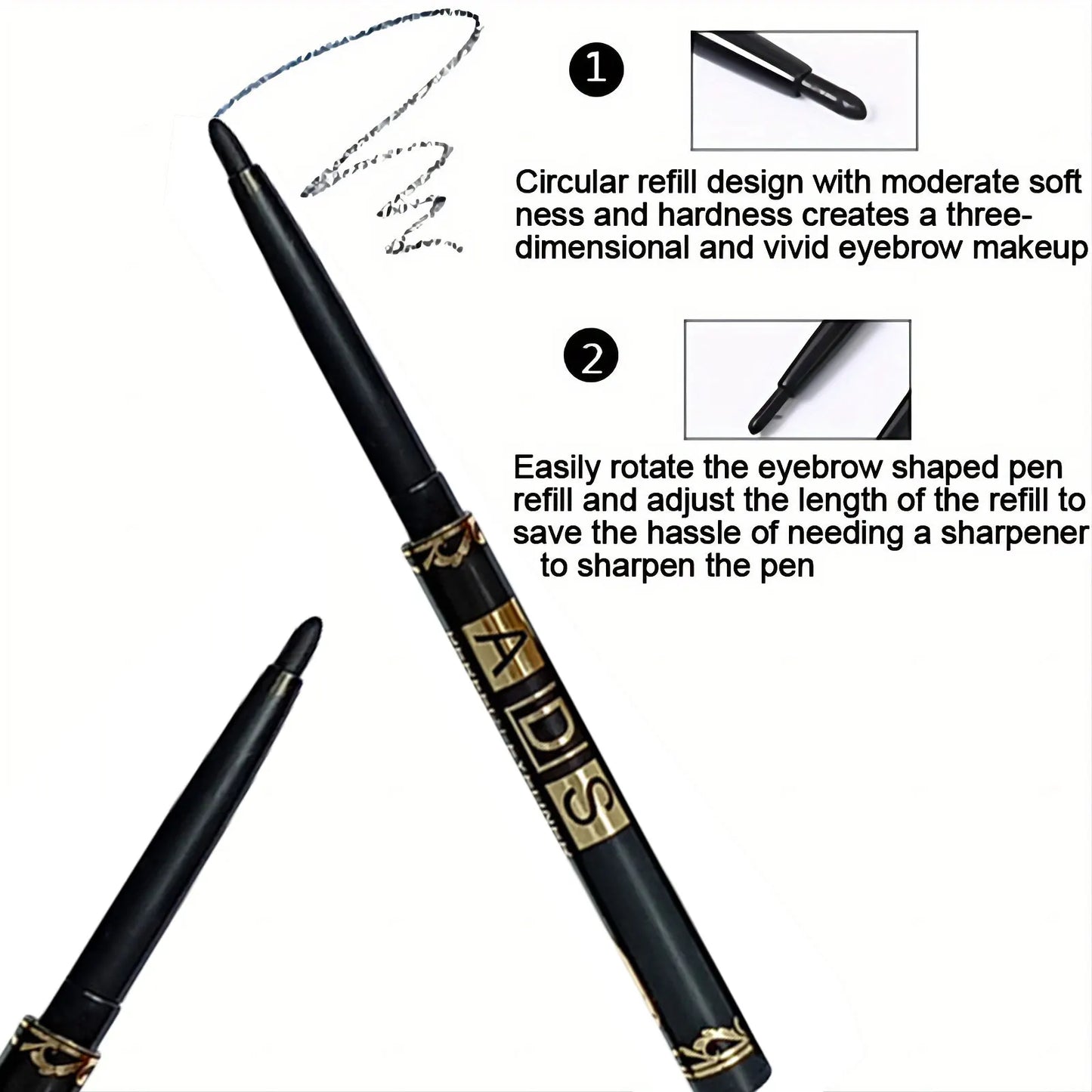9PCS Set Long-Lasting Waterproof Black Professional Eyeliner Pencil -Smudge-Proof Sweat-Resistant for Bold Eye Makeup, Ideal Gift Women Cosmetic Accessories
