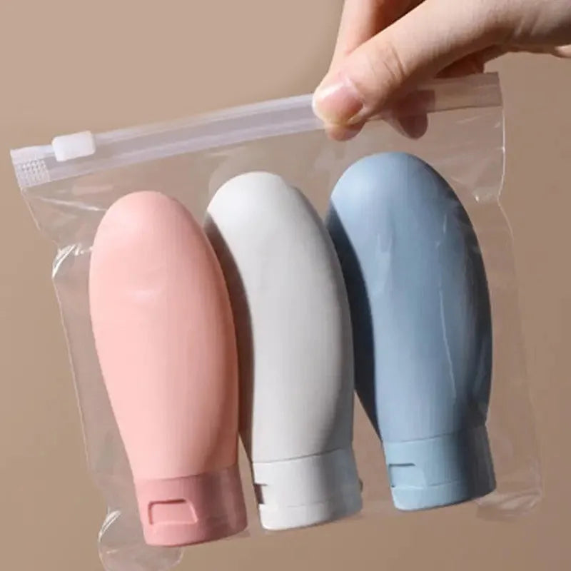 NEW Arrivals 3PCS Set  Nordic Style PE Hose Dispensing Bottle, Portable Hotel Shampoo, Shower Gel, Travel Squeeze Lotion Dispensing Kit