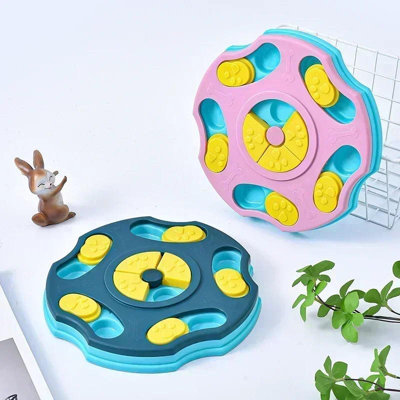 NEW Blue/Red Color Dog IQ Test Intelligent Puzzle Toys Slow Feeder Interactive Increase Puppy IQ Food Dispenser Slowly Eating Non-Slip Bowl Pet Cat Dogs Training Game