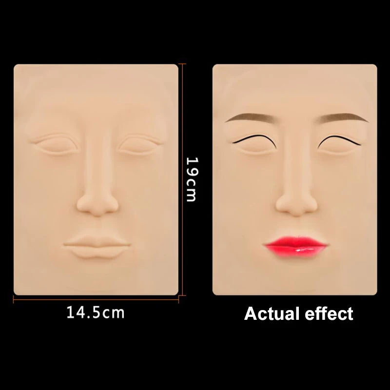 1Pcs High Quality Tattoo Practice Skin Artificial Leather For Eyebrows Eyes Lips Nose Permanent Makeup Full Face Fake Skin