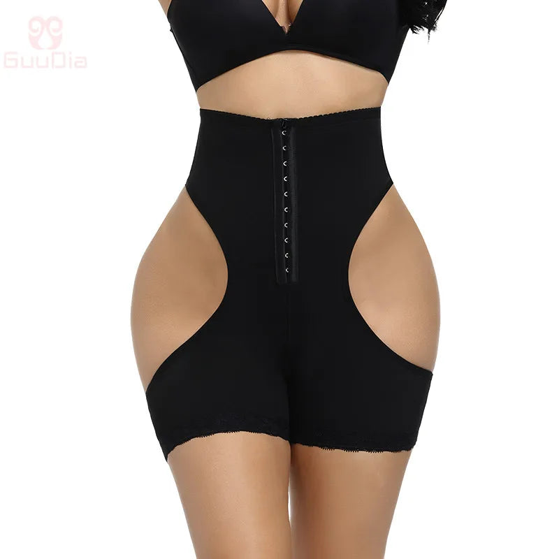 S-6XL Plus Size Women's Butt Lift Shaper Beige/Black Color Panties Hollow Out Tummy Control Hook Underwear Booty Enhancer Push Up Shapewear Ladies Underwear Apparel Accessories