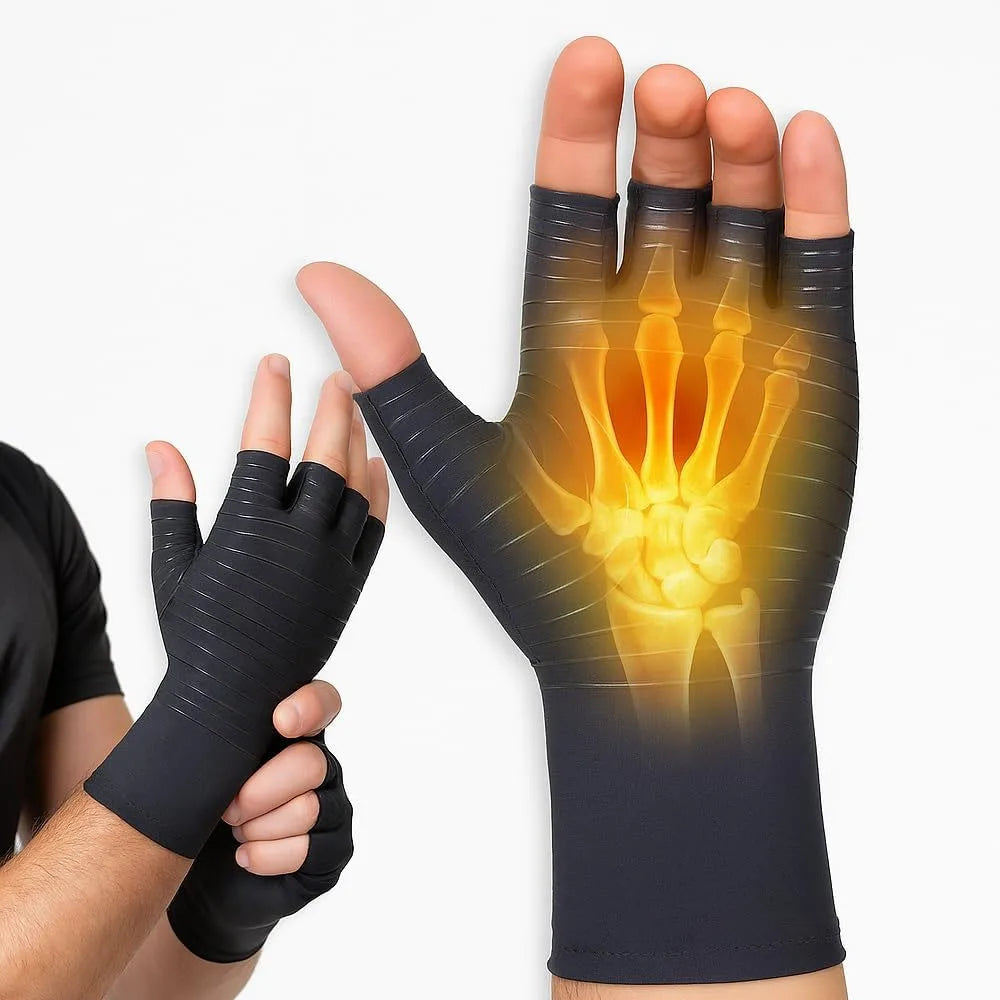 1Pair Copper Arthritis Tendonitis Rheumatism Gloves for Hand Pain Relief, Rheumatoid Osteoarthritis, Swelling, Carpal Tunnel, Compression Gloves Health Care Accessories