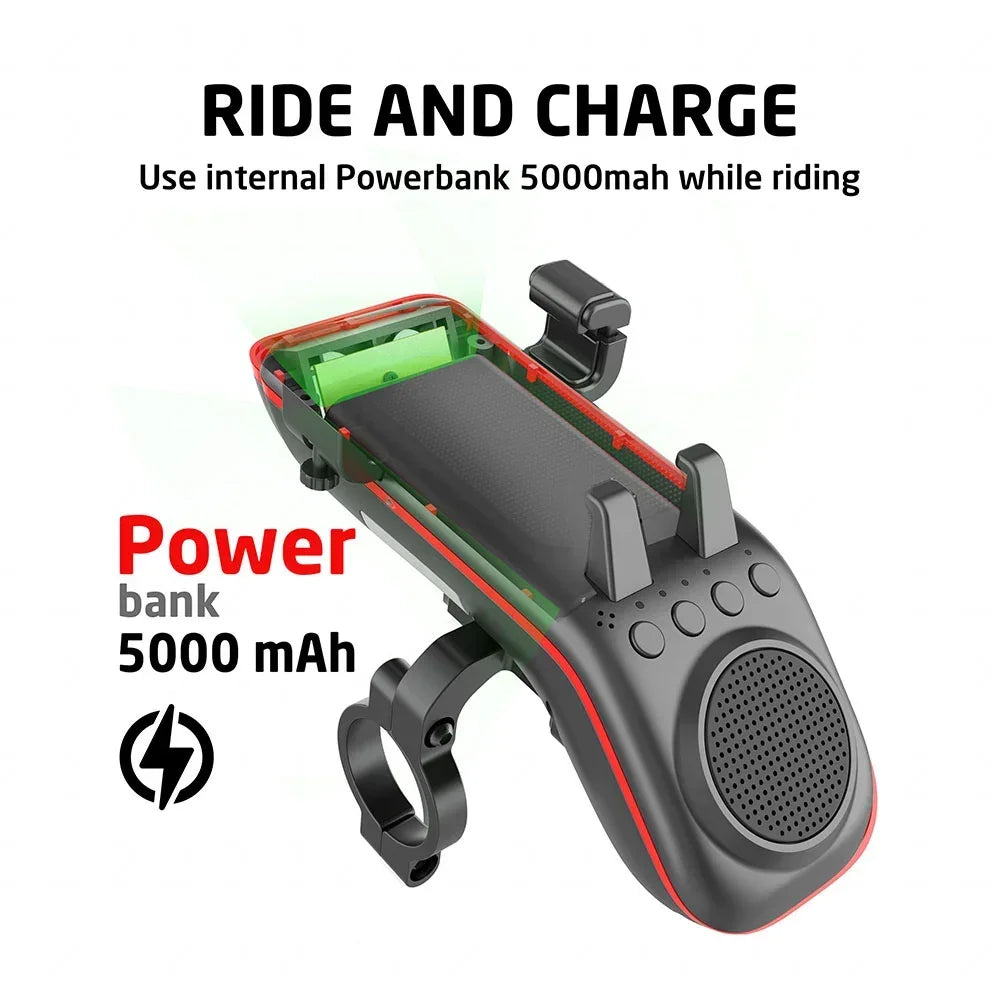 NEW!!!! 10 in 1 Waterproof Bicycle Bluetooth Speaker Multifunctional 5W Portable Wireless Sound Box for MTB Bike with Light Power Bank