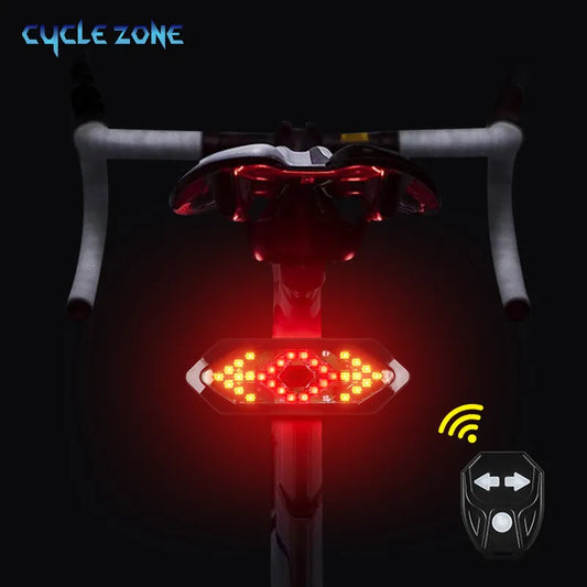 Bicycle Turn Signal Rear Light Remote Bike Lights USB Rechargeable LED Bicycle Lamp Bike Wireless Safety Warning Tail Light