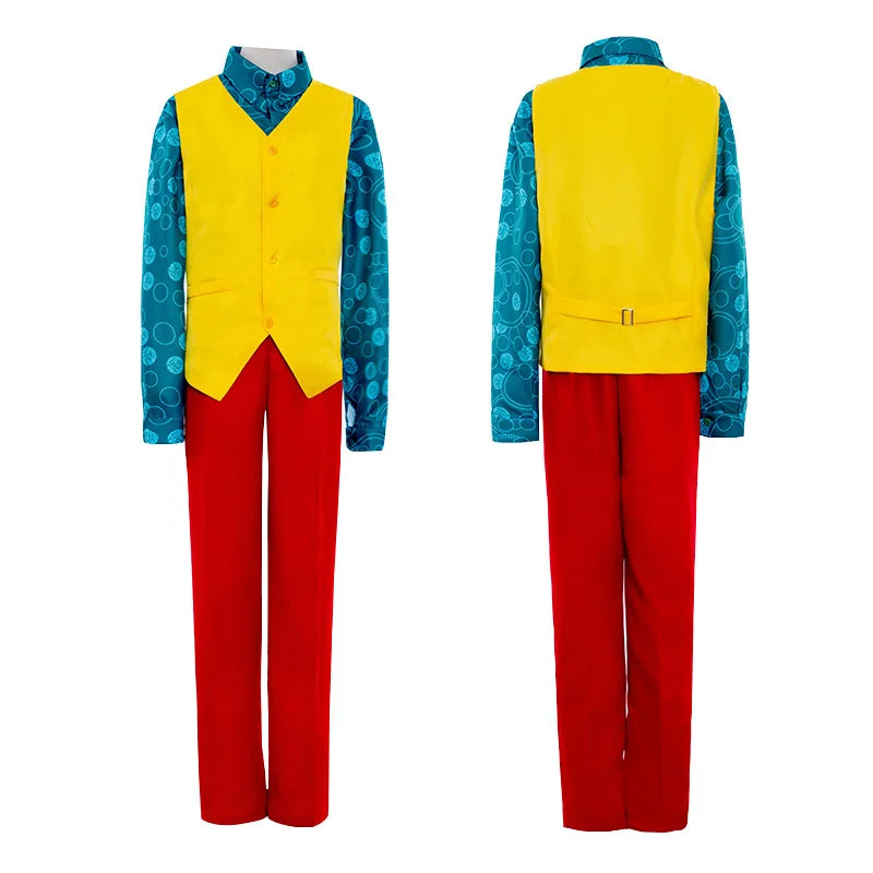 Halloween Joker Cosplay Costume TV Movie, Joaquin Phoenix, Arthur Fleck, Clown Rouge