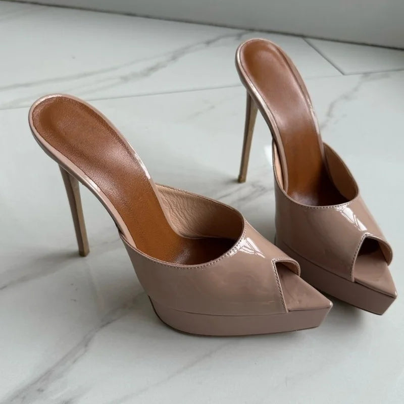 Just Arrived 7 Colors Handmade Summer Women High Heeled 12cm Shoes Crocodile Pattern for Woman's Pointed Toe Peep Toe Stiletto Platform Pumps Sexy Ladies Wedding Guest Dance Shoes