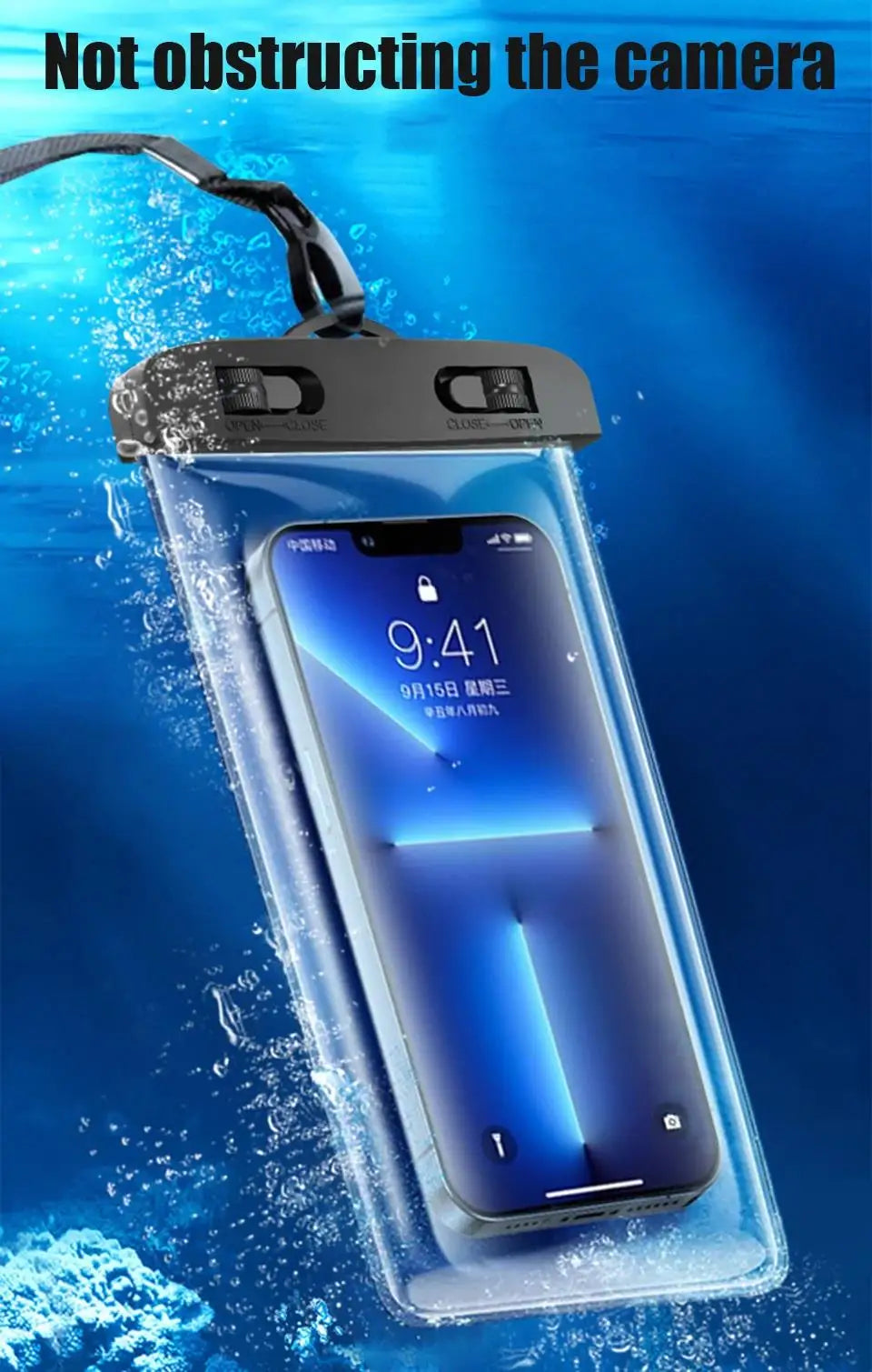 NEW Arrivals Blue/Pink/Black Color Waterproof Phone Case Swimming Water Proof Bag Universal Underwater Phone Protector Pouch PVC Cover for iPhone 14 Samsung Huawei