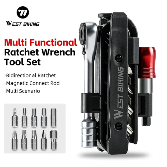 NEW Arrivals  Multifunctional Bicycle Repair Tools Kit Portable Emergency Bike Repair Tool Ratchet Wrench Tire Lever Bike Repair Accessories Set Sports Supplies