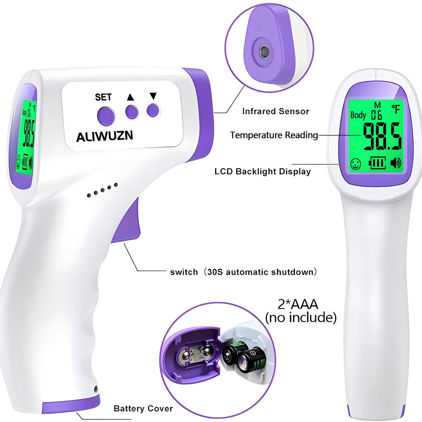 NEW Medical Fever Infrared Thermometer Digital Non-Contact Laser Thermometer Body Baby Adult Forehead Temperature Fever Measure Health Care Accessories