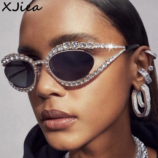 High Quality Brand Designer Rhinestone Sunglasses For Women Luxury Brand Fashion Steampunk Men Eyeglasses Party Beach Shades Accessory Eyewear Supplies
