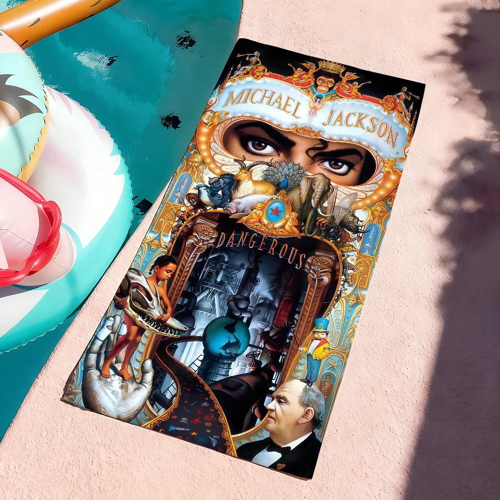 Michael Jackson 70x140cm - 150x260cm 7 Sizes Bathing Shower Towel Sports Quick Dry Travel Beach Camping Gear Sandproof Soft Light Large Beach Towel