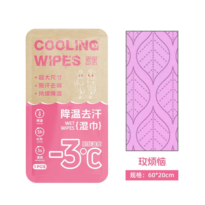 10 PCS Korean Set Cooling and Sweating Large Wet Wipes Ice Towels for Summer Cool Sensation Paper Outdoor Camping Beach Running Hiking Cycling  Sports Disposable Heat Relief Cool Sweat Wipes